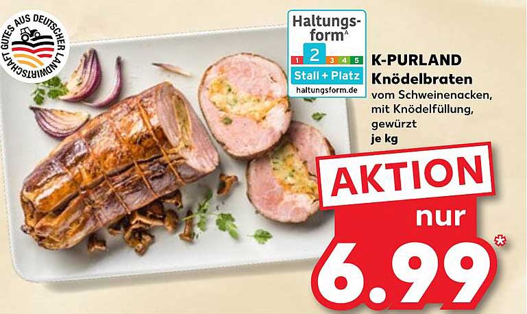 K-Purland Knödelbraten vom Schweinenacken, mit Knödelfüllung, gewürzt