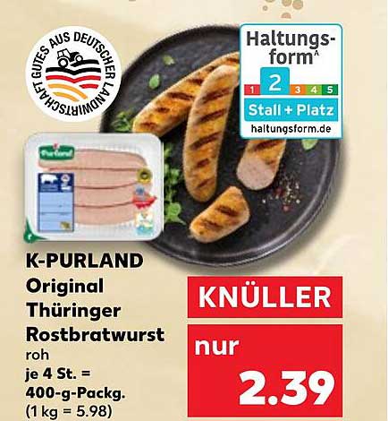 K-PURLAND Original Thüringer Rostbratwurst