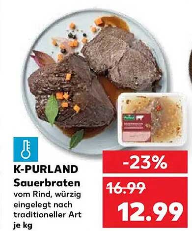 K-PURLAND Sauerbraten vom Rind, würzig eingelegt nach traditioneller Art