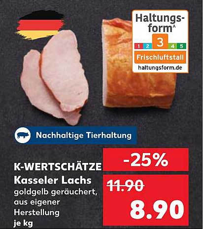 K-WERTSCHÄTZER Kasseler Lachs goldgelb geräuchert, aus eigener Herstellung