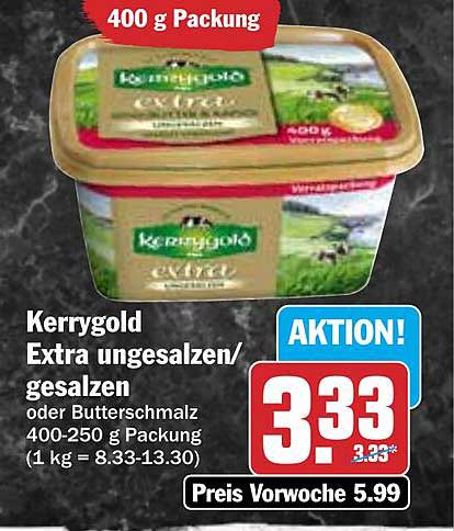 Kerrygold Extra ungesalzen/gesalzen 400 g Packung