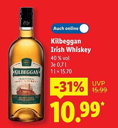 Kilbeggan Irish Whiskey 0,7l