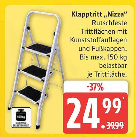 Klapptritt „Nizza“ - Rutschfeste Trittflächen mit Kunststoffauflagen