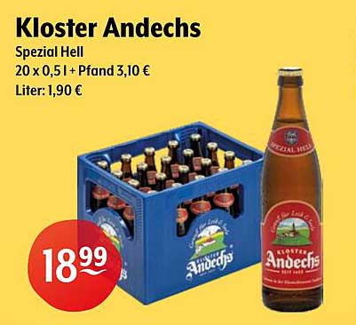 Kloster Andechs Spezial Hell - 20 x 0,5l + Pfand 3,10 €
