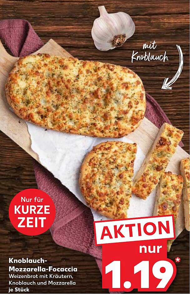 Knoblauch-Mozzarella-Focaccia