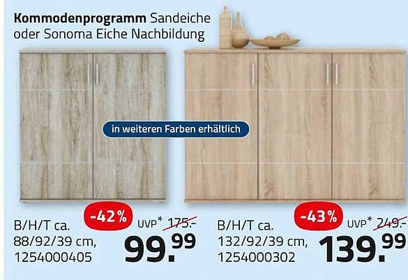 Kommodenprogramm Sandeeiche oder Sonoma Eiche Nachbildung