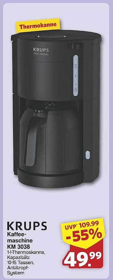KRUPS Kaffeemaschine KM 3038 mit Thermokanne