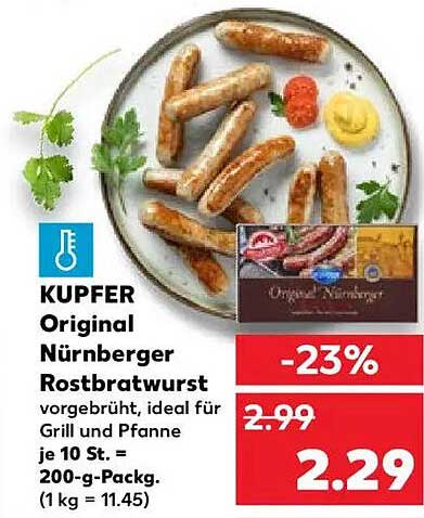 KUPFER Original Nürnberger Rostbratwurst 200 g