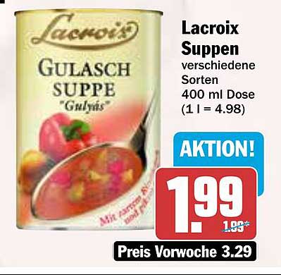 Lacroix Gulaschsuppe 400 ml Dose - Verschiedene Sorten