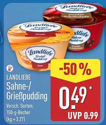 LANDLIEBE Sahne-/Grießpudding - 150-g-Becher