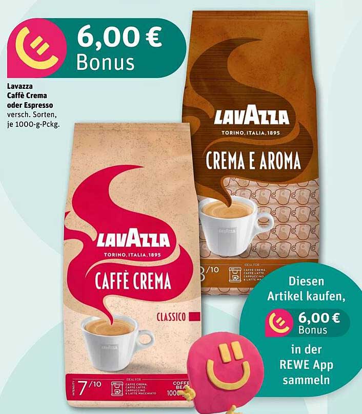 Lavazza Caffè Crema oder Espresso 1000-g-Pckg.
