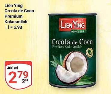 Lien Ying Creola de Coco Premium Kokosmilch 400 ml