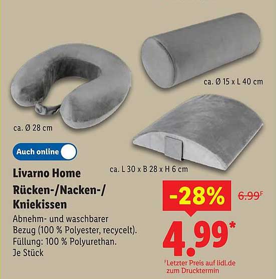 Livarno Home Rücken-/Nacken-/Kniekissen