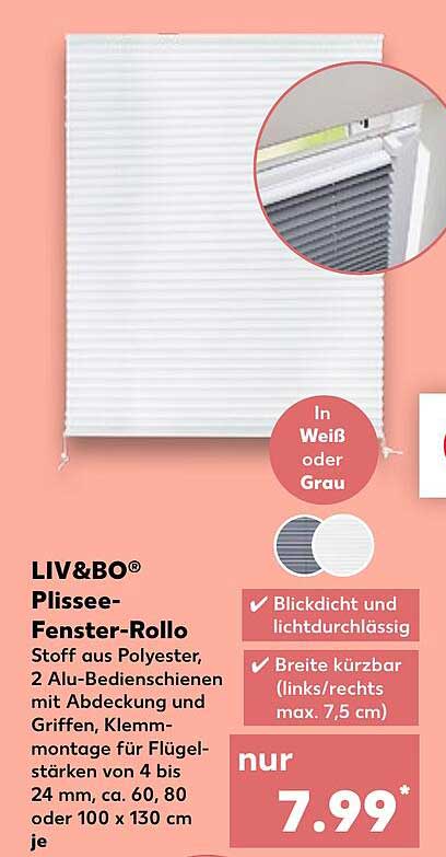 LIV&BO® Plissee-Fenster-Rollo