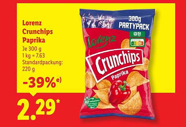 Lorenz Crunchips Paprika 300g Partypack