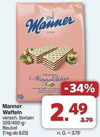 Manner Waffeln – Original Neapolitaner 300/400-g-Beutel