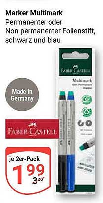 Marker Multimark - Permanent oder Non permanent Folienstift im 2er-Pack von Faber-Castell