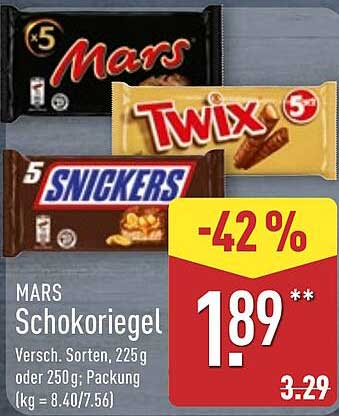 MARS Schokoriegel 225g oder 250g - Verschiedene Sorten