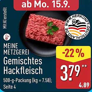 Meine Metzgerei Gemischtes Hackfleisch 500-g-Packung