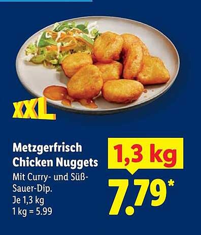 Metzgerfrisch Chicken Nuggets mit Curry- und Süß-Sauer-Dip
