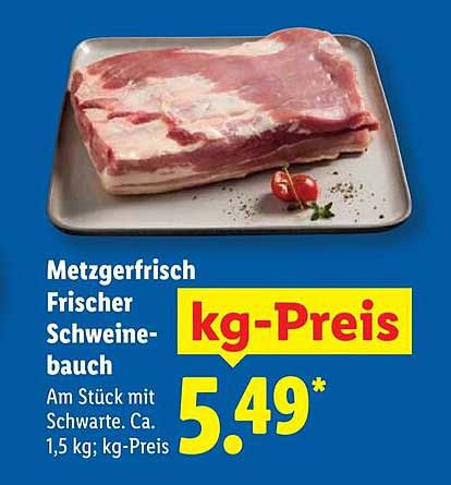 Metzgerfrisch Frischer Schweinebauch