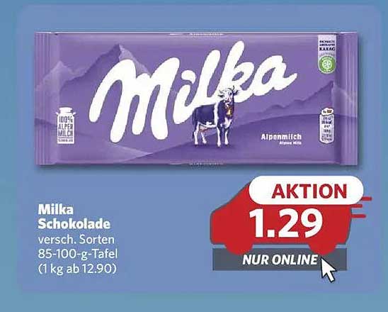 Milka Schokolade 85-100 g Tafel