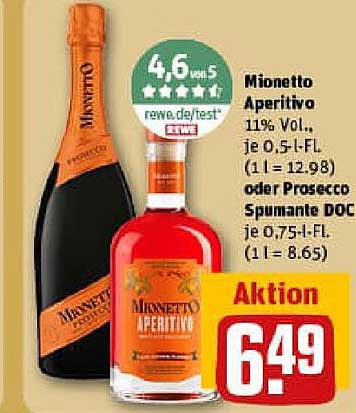 Mionetto Aperitivo oder Prosecco Spumante DOC - Aktion