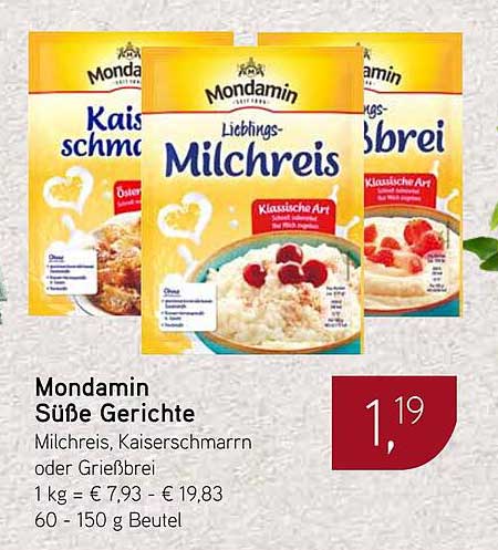 Mondamin Süße Gerichte - Milchreis, Kaiserschmarrn oder Grießbrei