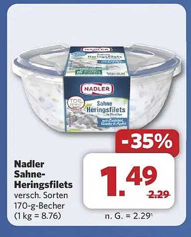 Nadler Sahne-Heringsfilets 170-g-Becher