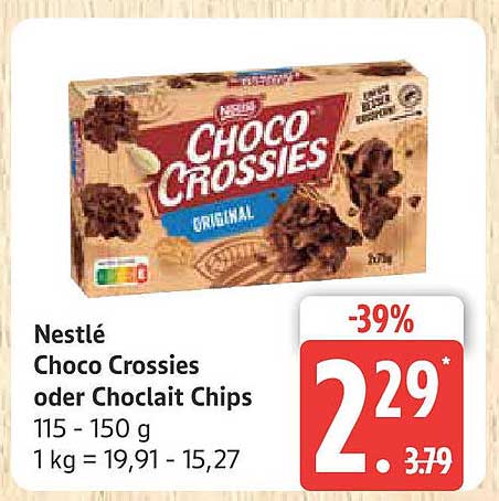 Nestlé Choco Crossies oder Chocolait Chips 115-150 g