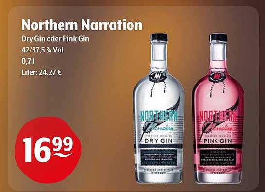 Northern Narration Dry Gin oder Pink Gin 0,7L