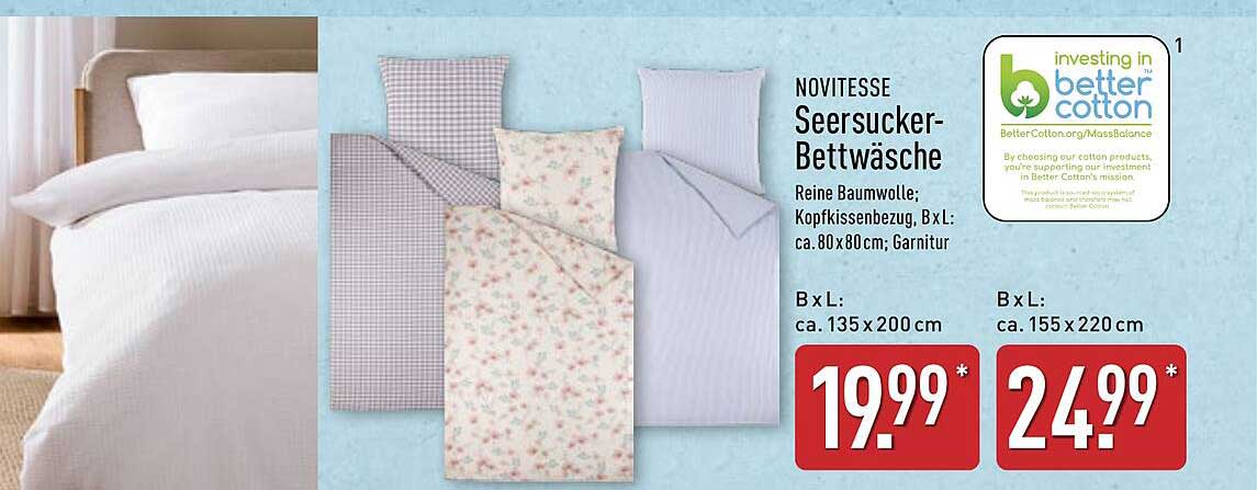 NOVITESS Seersucker-Bettwäsche