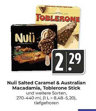 Nuii Salted Caramel & Australian Macadamia, Toblerone Stick