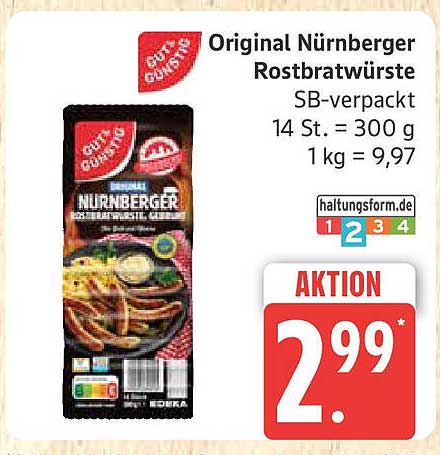 Original Nürnberger Rostbratwürste SB-verpackt