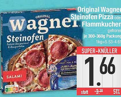 Original Wagner Steinofen Pizza oder Flammkuchen - Salami