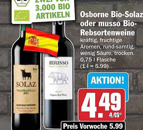 Osborne Bio-Solaz oder Musso Bio-Resortenweine