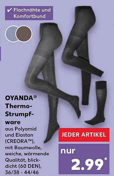 OYANDA® Thermo-Strumpfwaren aus Polyamid und Elasten (CREORA™)