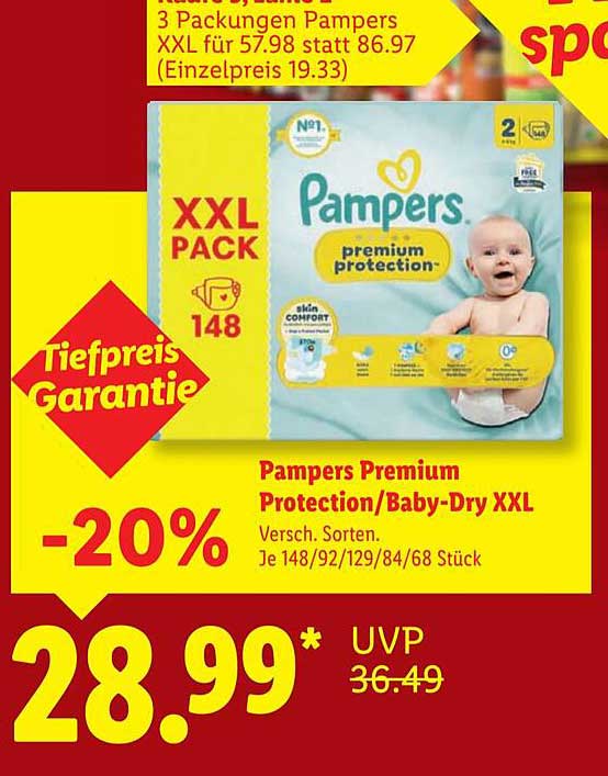 Pampers Premium Protection/Baby-Dry XXL