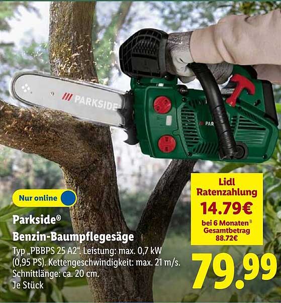 Parkside® Benzin-Baumpflegesäge Typ „PB BPS 25 A2“