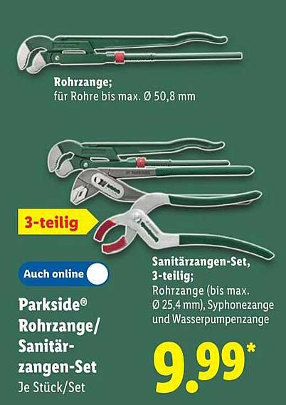 Parkside® Rohrzange/Sanitärzangen-Set, 3-teilig
