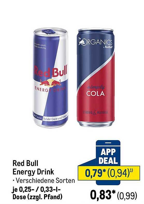 Red Bull Energy Drink - Verschiedene Sorten
