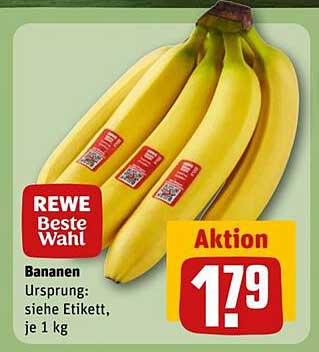 REWE Beste Wahl Bananen, je 1 kg