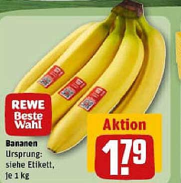 REWE Beste Wahl Bananen, je 1 kg