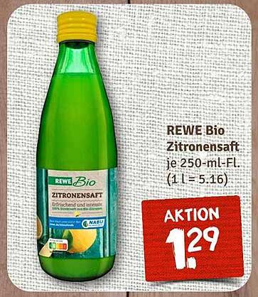 REWE Bio Zitronensaft je 250-ml-Fl.