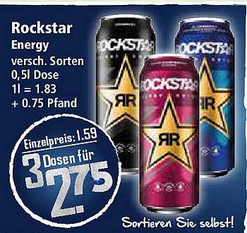 Rockstar Energy 0,5l Dosen - 3 Dosen für 2,75 €