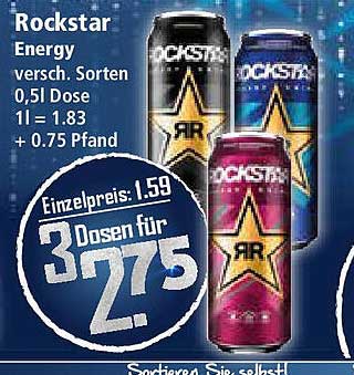 Rockstar Energy 3 Dosen für 2,75 €