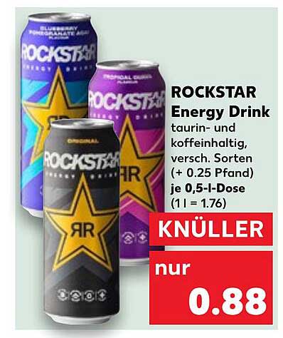 ROCKSTAR Energy Drink - taurinhaltig und koffeinhaltig, diverse Sorten