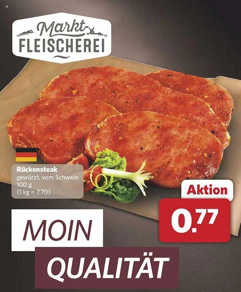 Rückensteak gewürzt vom Schwein 100 g