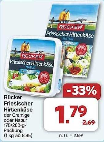 Rücker Friesischer Hirtenkäse Natur 175/200-g-Packung