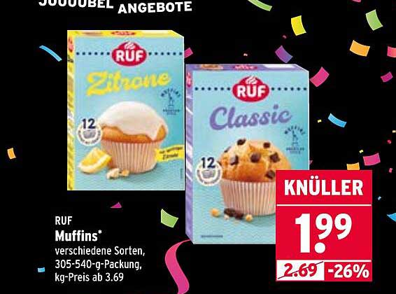 RUF Muffins - Verschiedene Sorten, 305-540 g-Packung